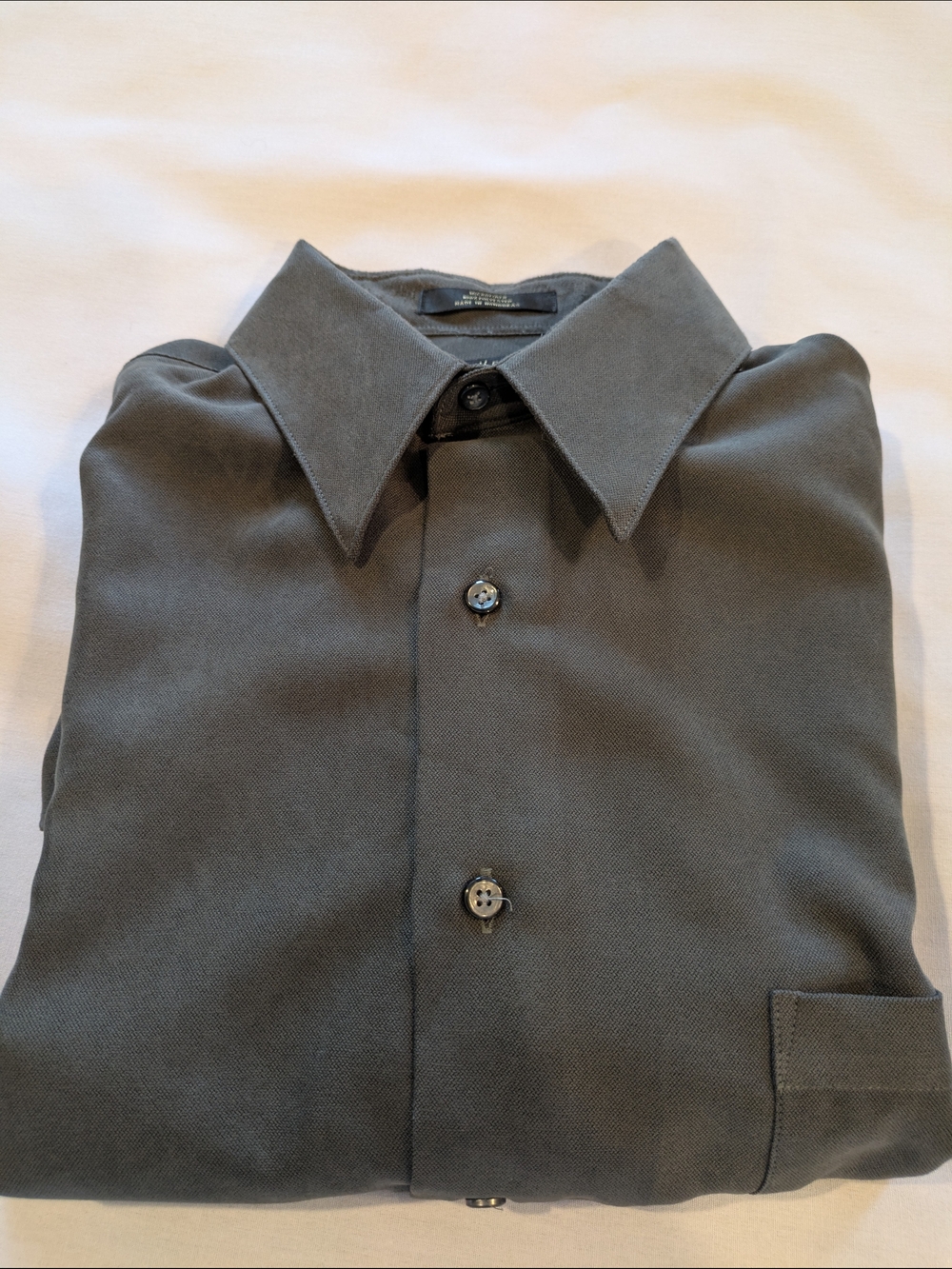 Men's Van Heusen Long-Sleeve Button-Up Dress Shirt - Charcoal Gray Size 16